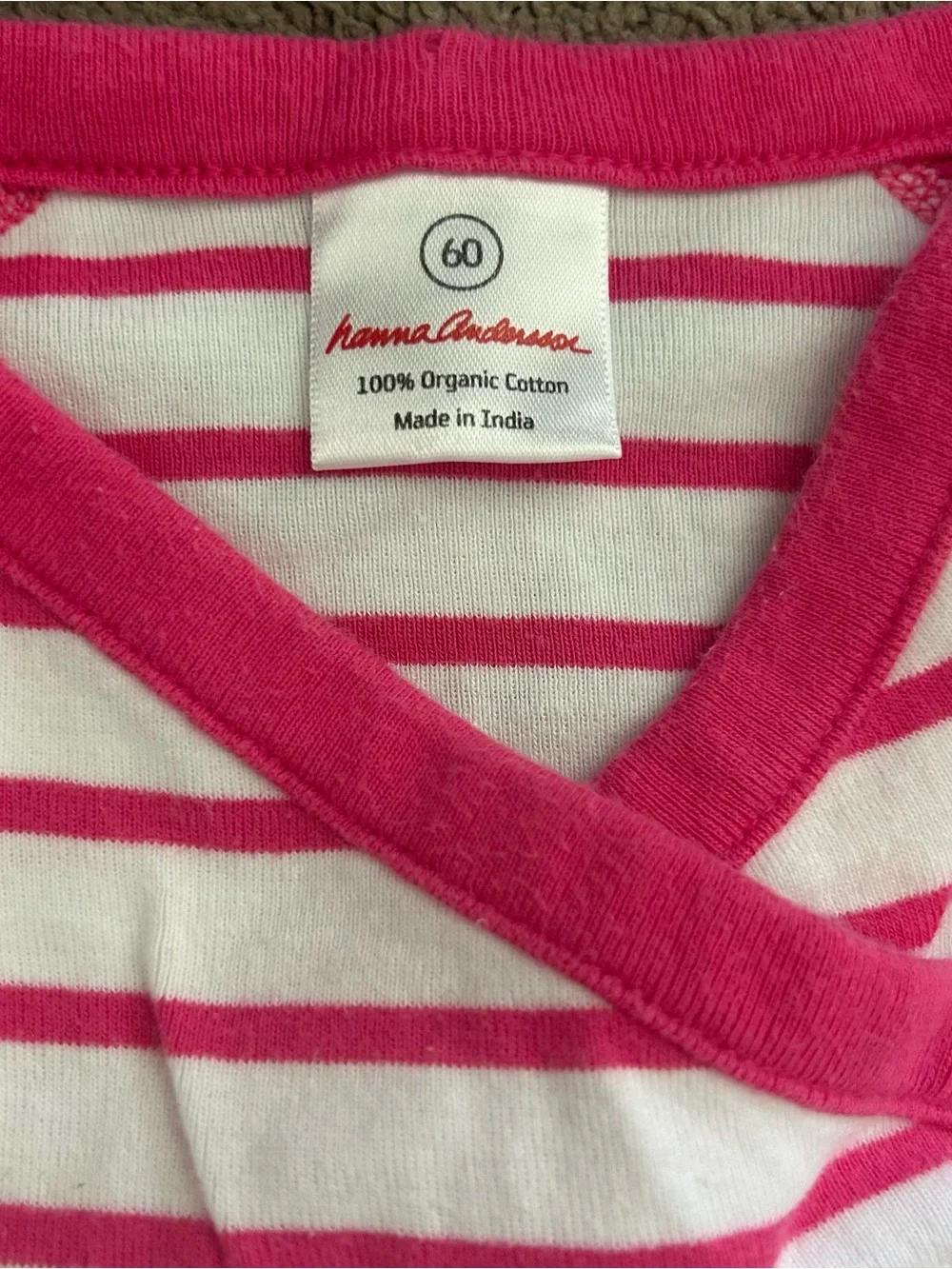 Hanna Andersson Hot Pink and White Striped One-Piece with Pants